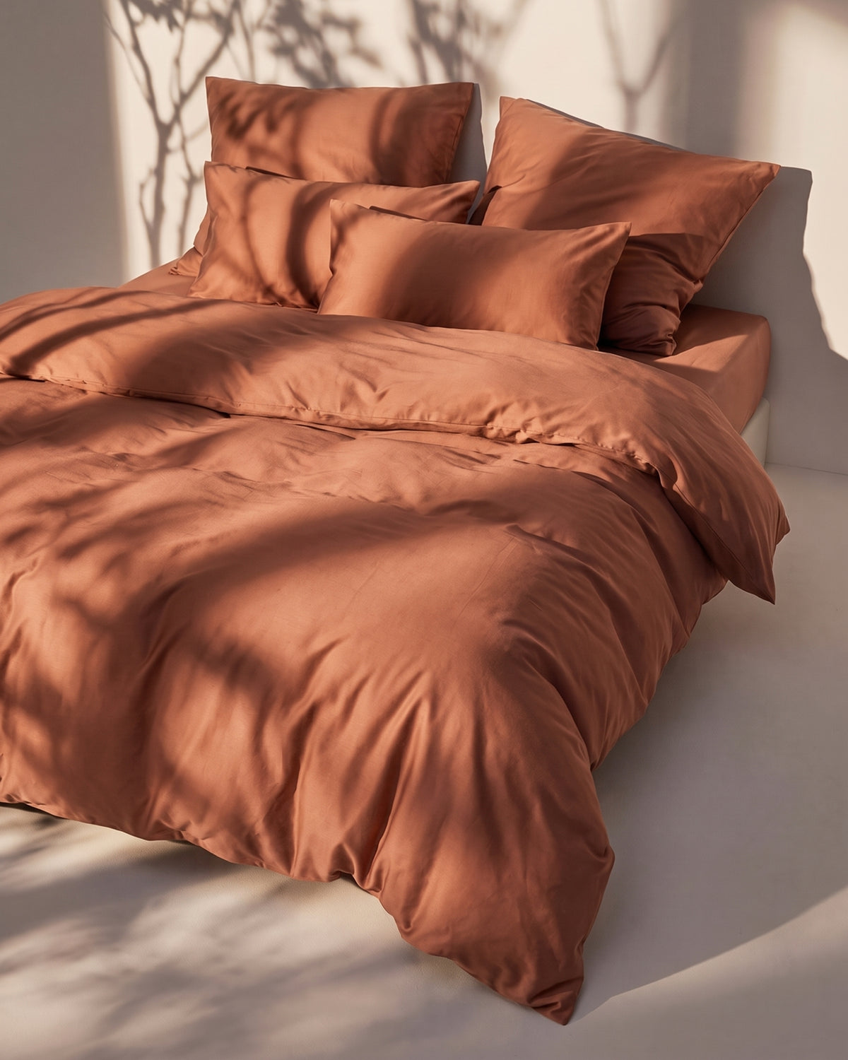 Italian Cotton Sateen Pillowcase – Terra Bruciata Collection · Muro al tramonto