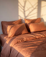 Italian Cotton Sateen Pillowcase – Terra Bruciata Collection · Muro al tramonto
