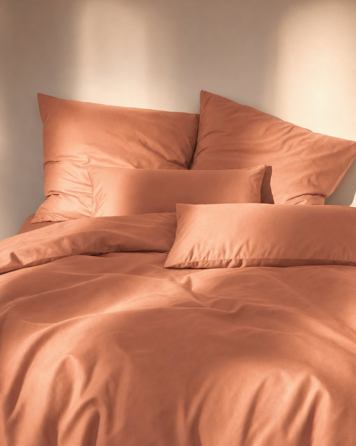 Italian Cotton Sateen Duvet Cover – Terra Bruciata Collection · Muro al tramonto