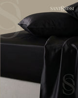 Black Italian MicroModal satin bedding – MONET Collection (Nero)
