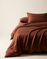 Single Duvet Cover Set 140x200 with Pillowcase · Italian Cotton Sateen · Argilla scura