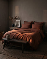 Italian Cotton Sateen Duvet Cover – Terra Bruciata Collection · Argilla scura