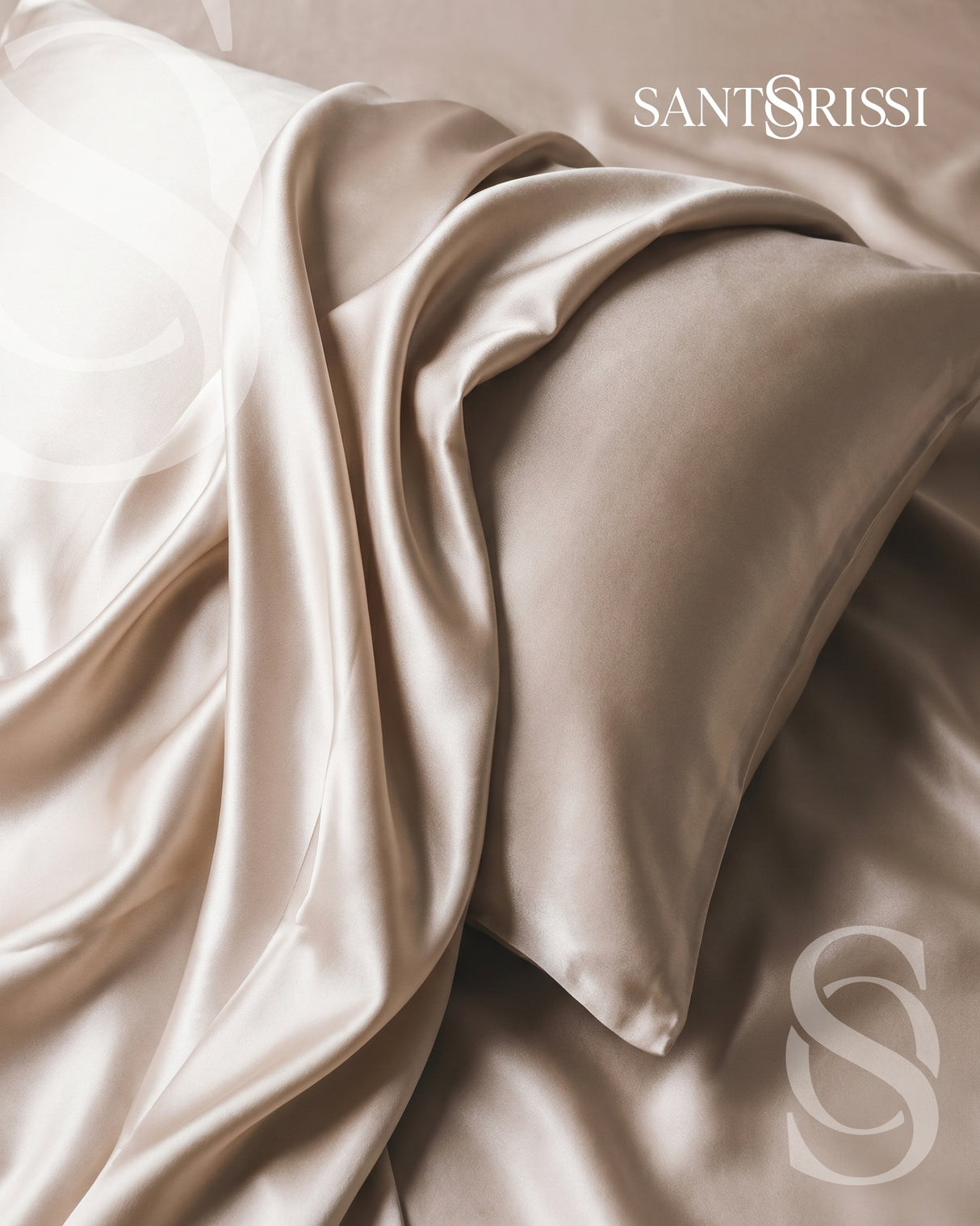 Champagne Italian MicroModal satin bedding – MONET Collection (Shine)