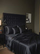 Black Italian MicroModal satin bedding – MONET Collection (Nero)